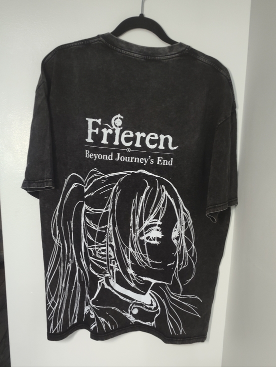 Chicyea Other - Frieren 'Beyond Journey's End' Black Graphic Short Sleeve Tee #308